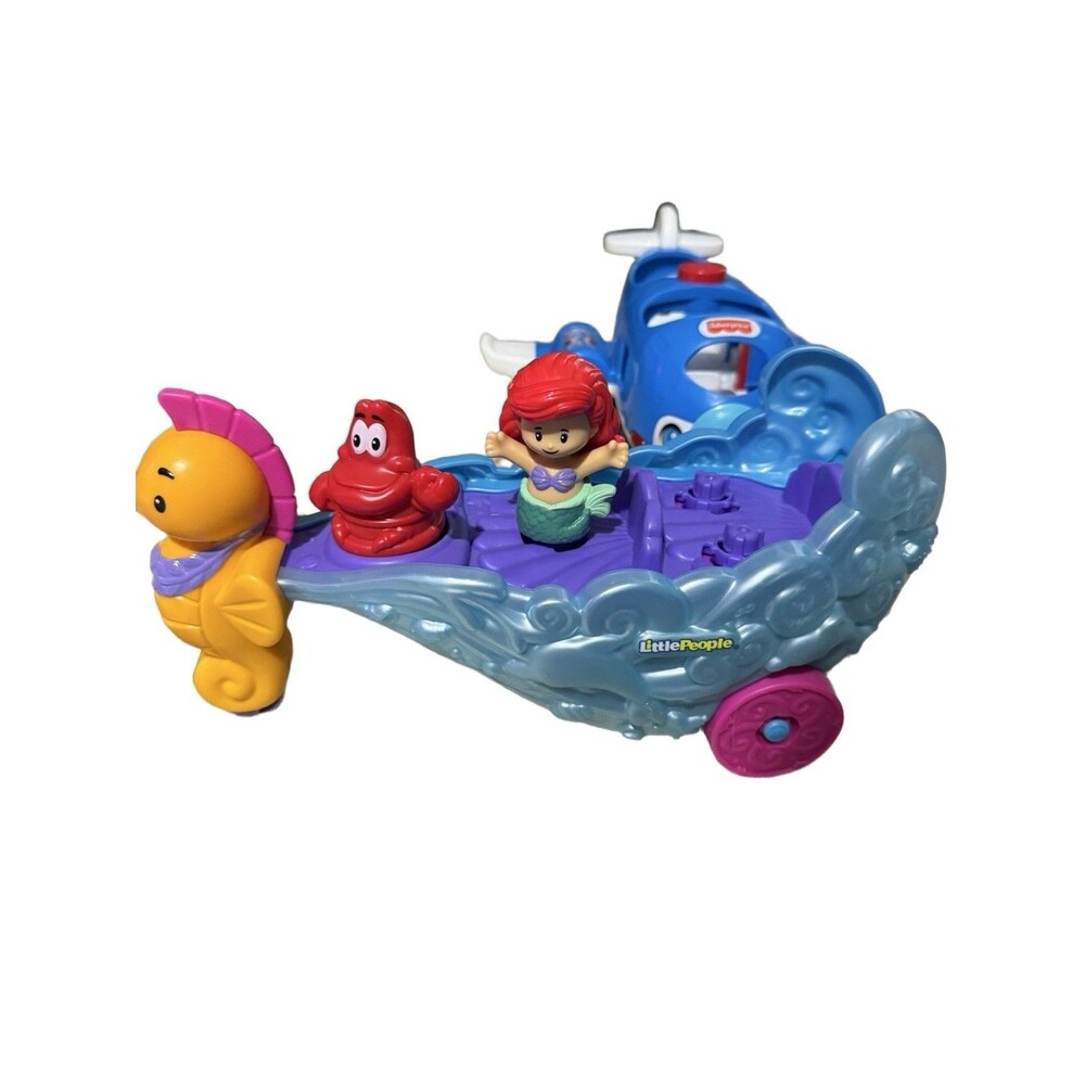 Little People Little Mermaid Sea Carriage Light Up And Sounds Works With Ariel